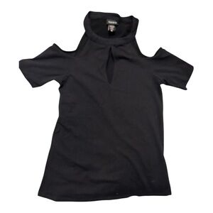 Torrid Black Cold Shoulder Short Sleeve with Keyhole 00